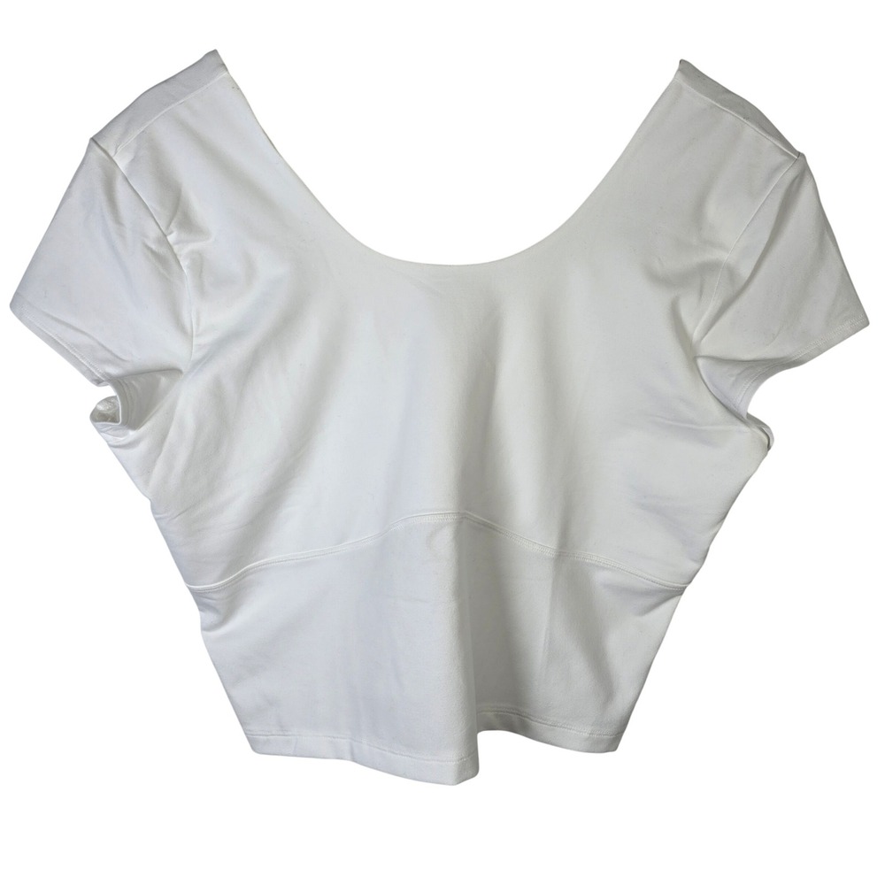 Under Armour Womens Meridian SS‎ Fitted Crop Top White XL Athletic Yoga Gym NWOT